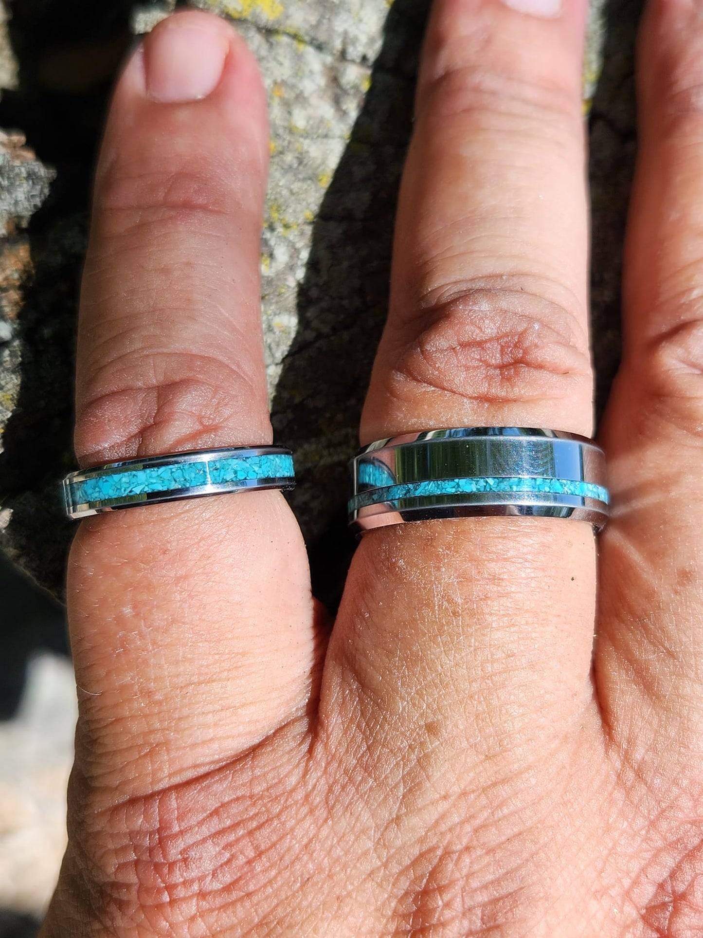 Matching set of Opal Wedding Bands