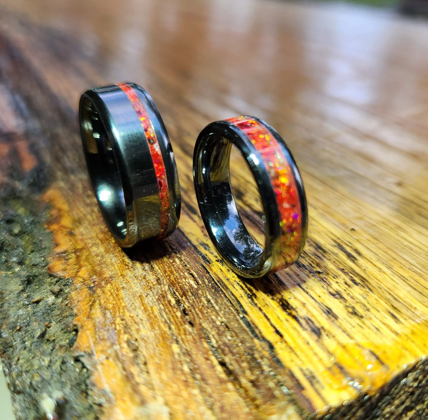 Matching set of Opal Wedding Bands